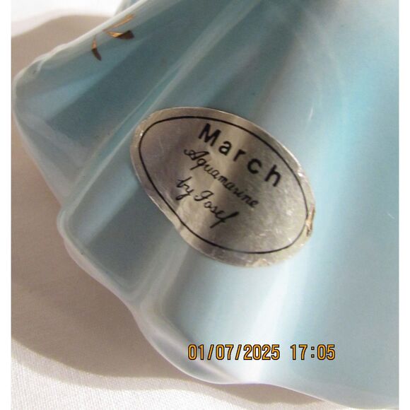 Josef originals birthstone girl figurine blue March aquamarine teal - Picture 6 of 8